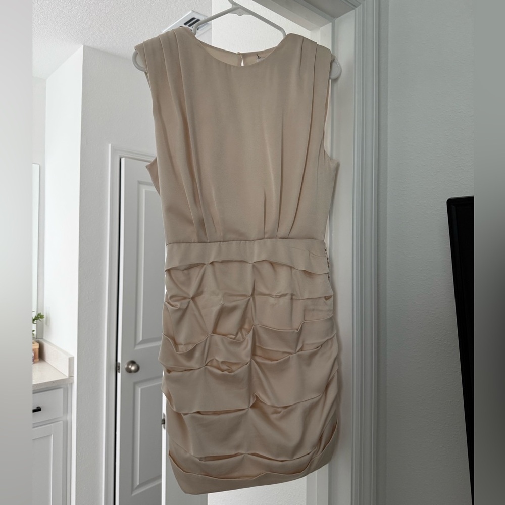 DO+BE Cream Ruched Mini Dress